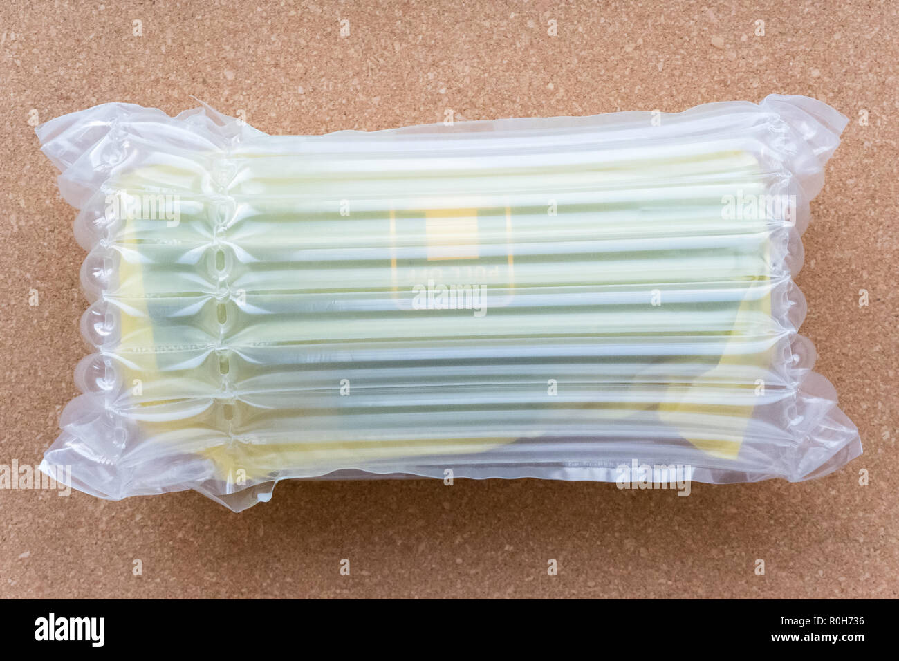 Aria traslucido imballaggio, protezione delle merci e degli imballaggi in plastica Foto Stock