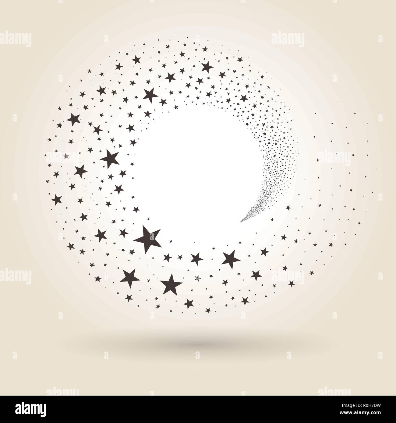 Flying stelle nel flusso su uno sfondo luminoso Illustrazione Vettoriale