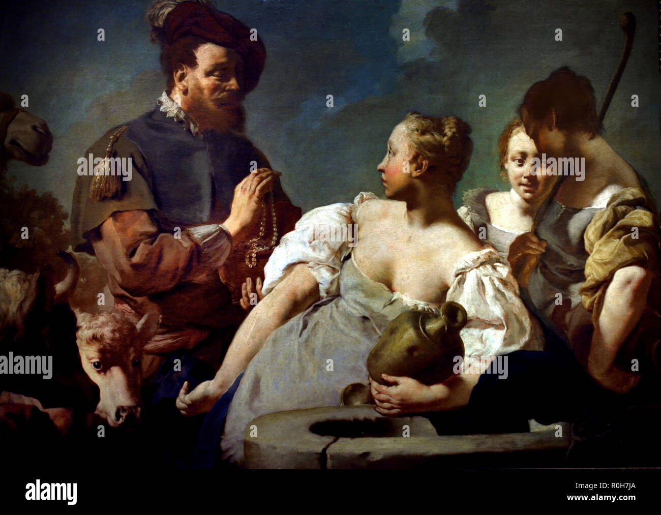 Rebecca ed Elieser al pozzo 1735 - 1740 di Giovanni Battista Piazzetta XVIII, Italia del secolo. Foto Stock