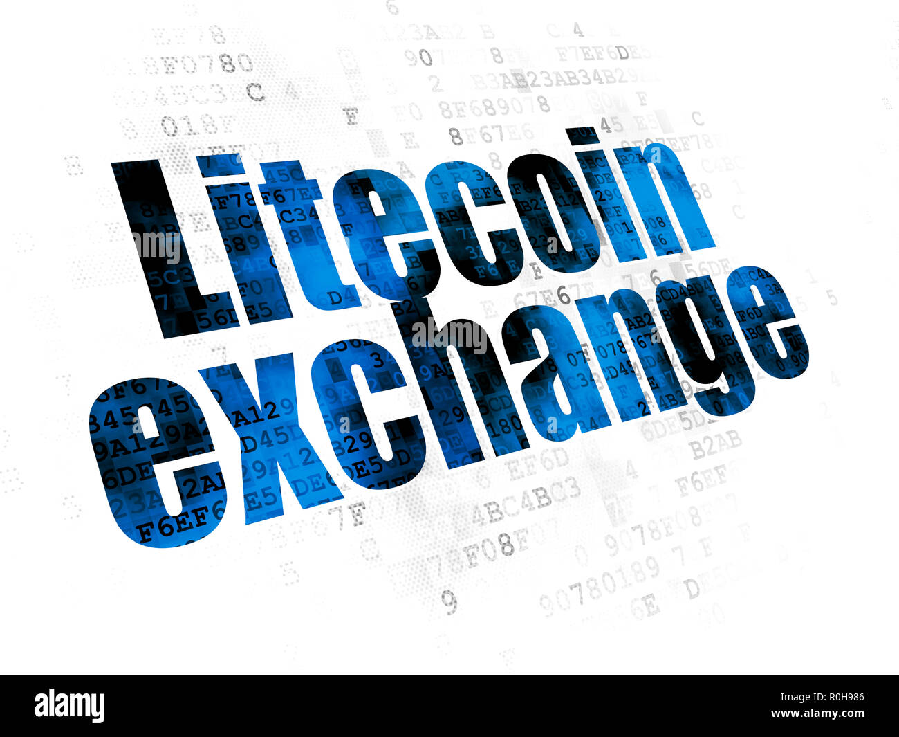 Concetto Cryptocurrency: Litecoin Exchange su sfondo digitale Foto Stock
