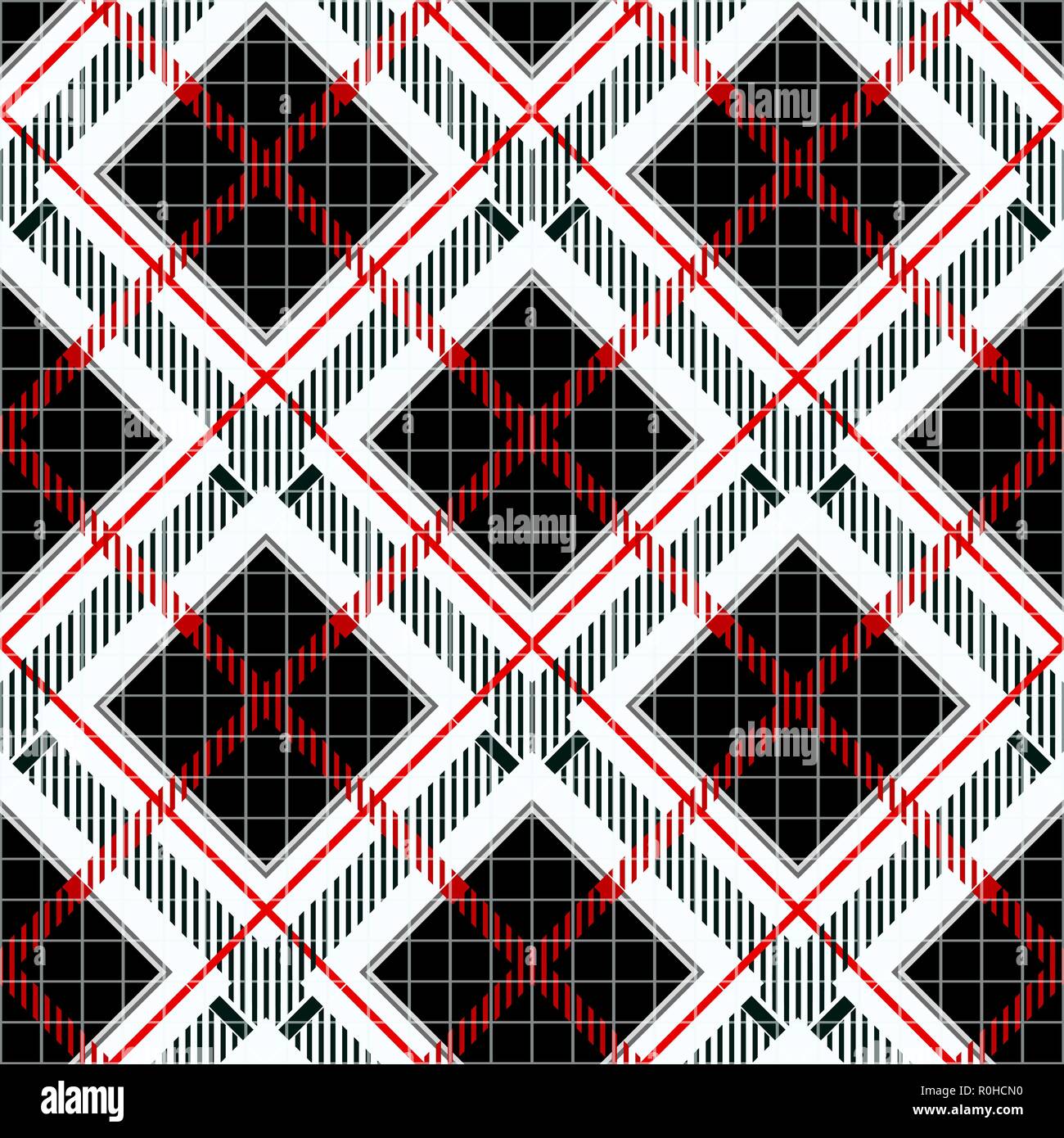 Maglietta classica Seamless Pattern. Plaid a scacchi sfondo vettoriale. Retrò design tessile dei motivi. A scacchi in tessuto di cotone. La dama con striscia tratteggiata Illustrazione Vettoriale