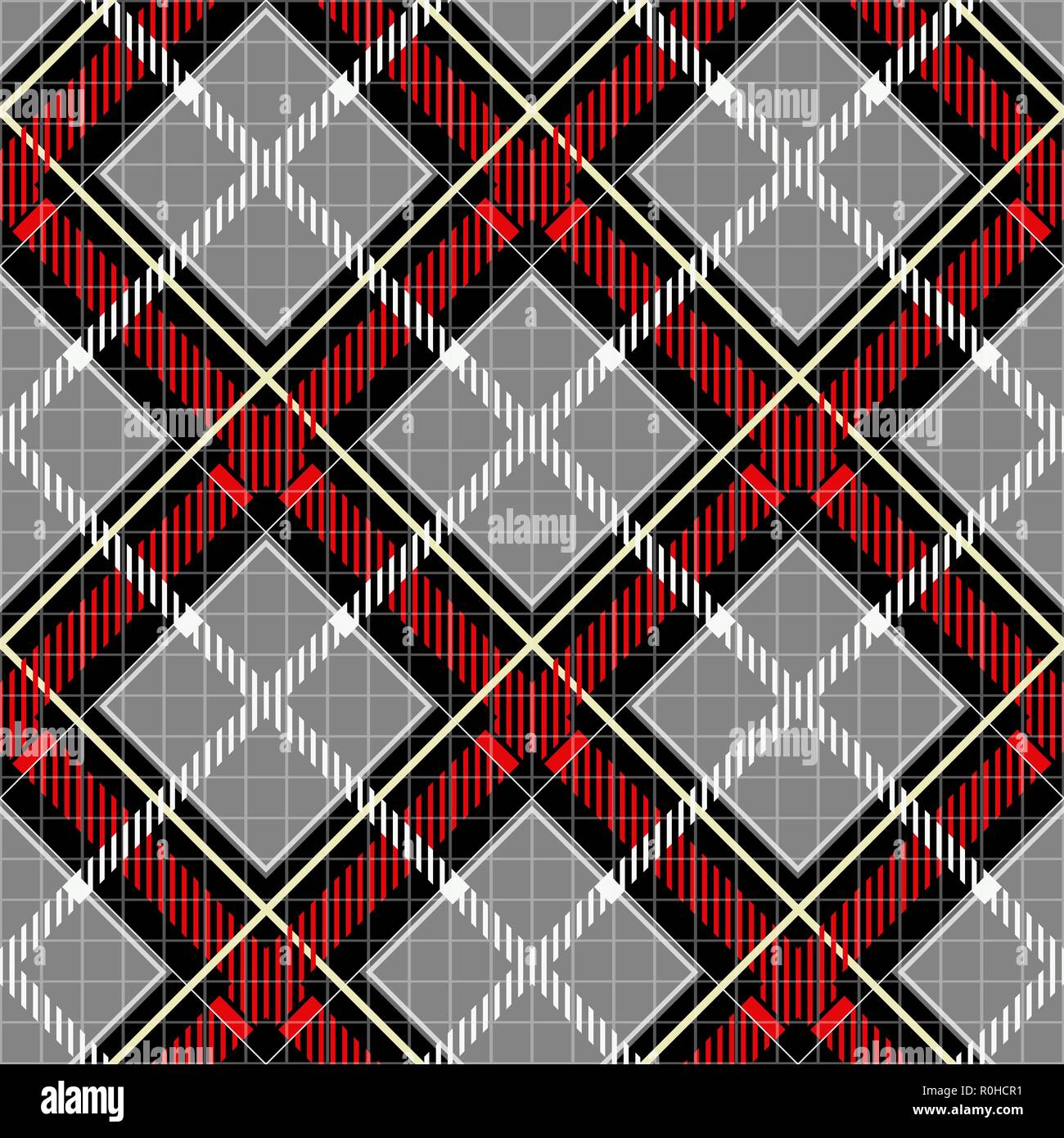 Maglietta classica Seamless Pattern. Plaid a scacchi sfondo vettoriale. Retrò design tessile dei motivi. A scacchi in tessuto di cotone. La dama con striscia tratteggiata Illustrazione Vettoriale