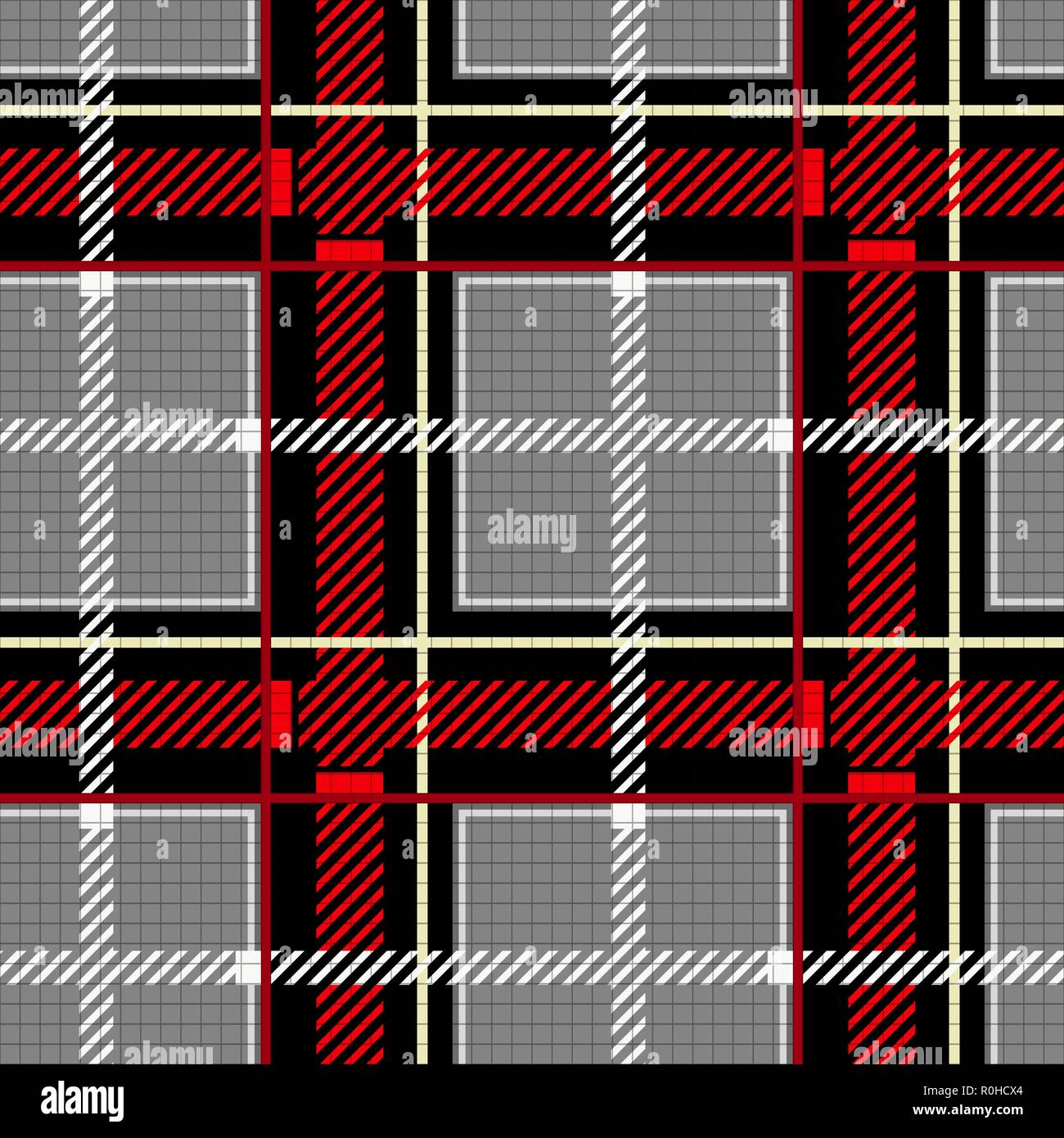 Maglietta classica Seamless Pattern. Plaid a scacchi sfondo vettoriale. Retrò design tessile dei motivi. A scacchi in tessuto di cotone. La dama con striscia tratteggiata Illustrazione Vettoriale