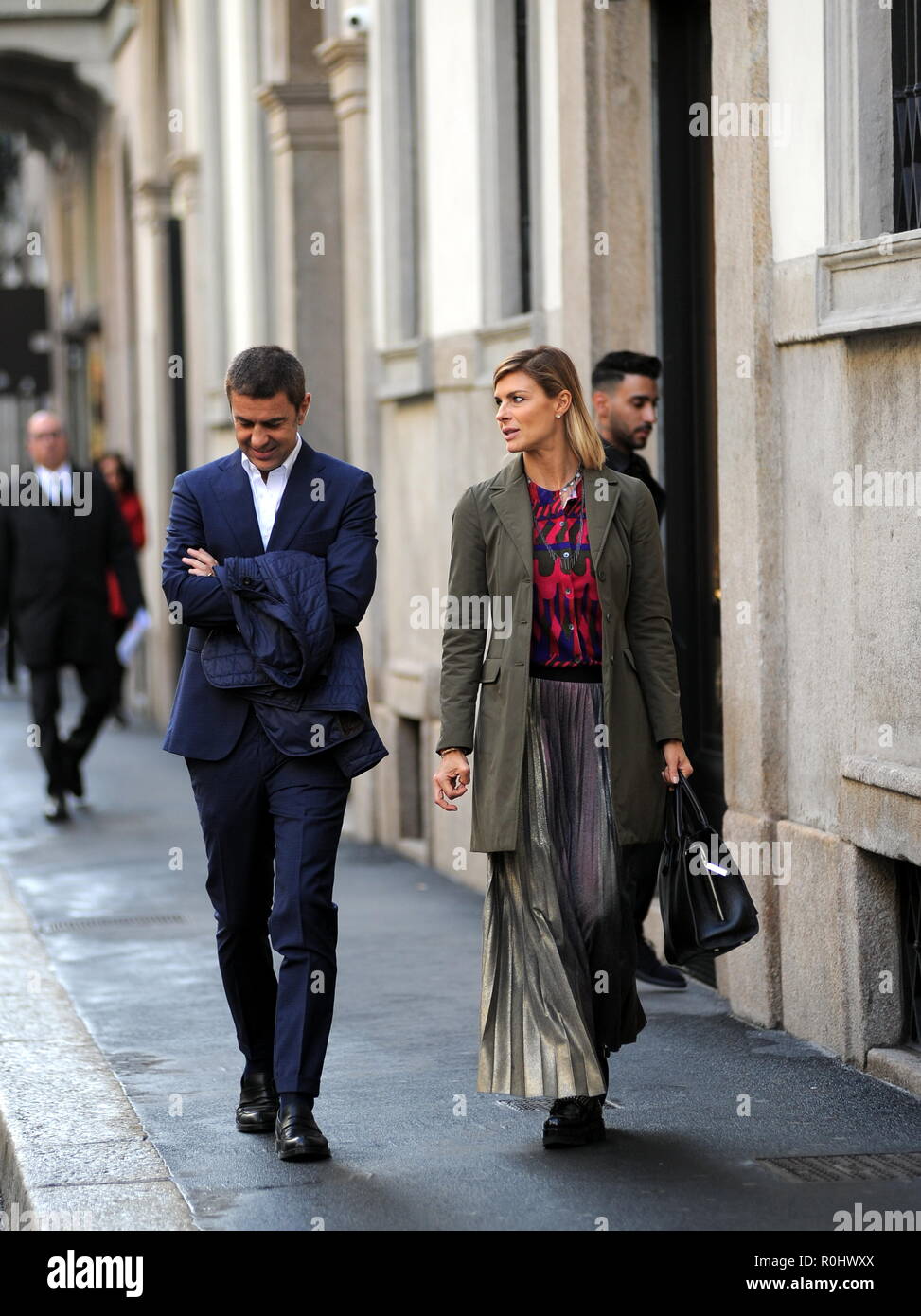 Milano Martina Colombari E Alessandro Costacurta Nel Centro Martina 