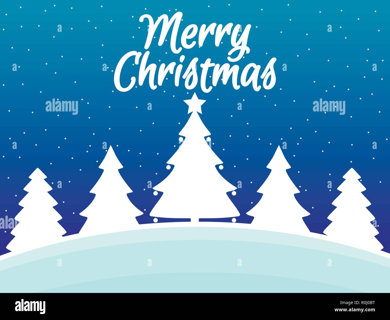 Buon Natale Paesaggi.Auguri Di Buon Natale Paesaggio Invernale Con I Fiocchi Di Neve E Alberi Di Natale Sfondo Di Natale Illustrazione Vettoriale Immagine E Vettoriale Alamy