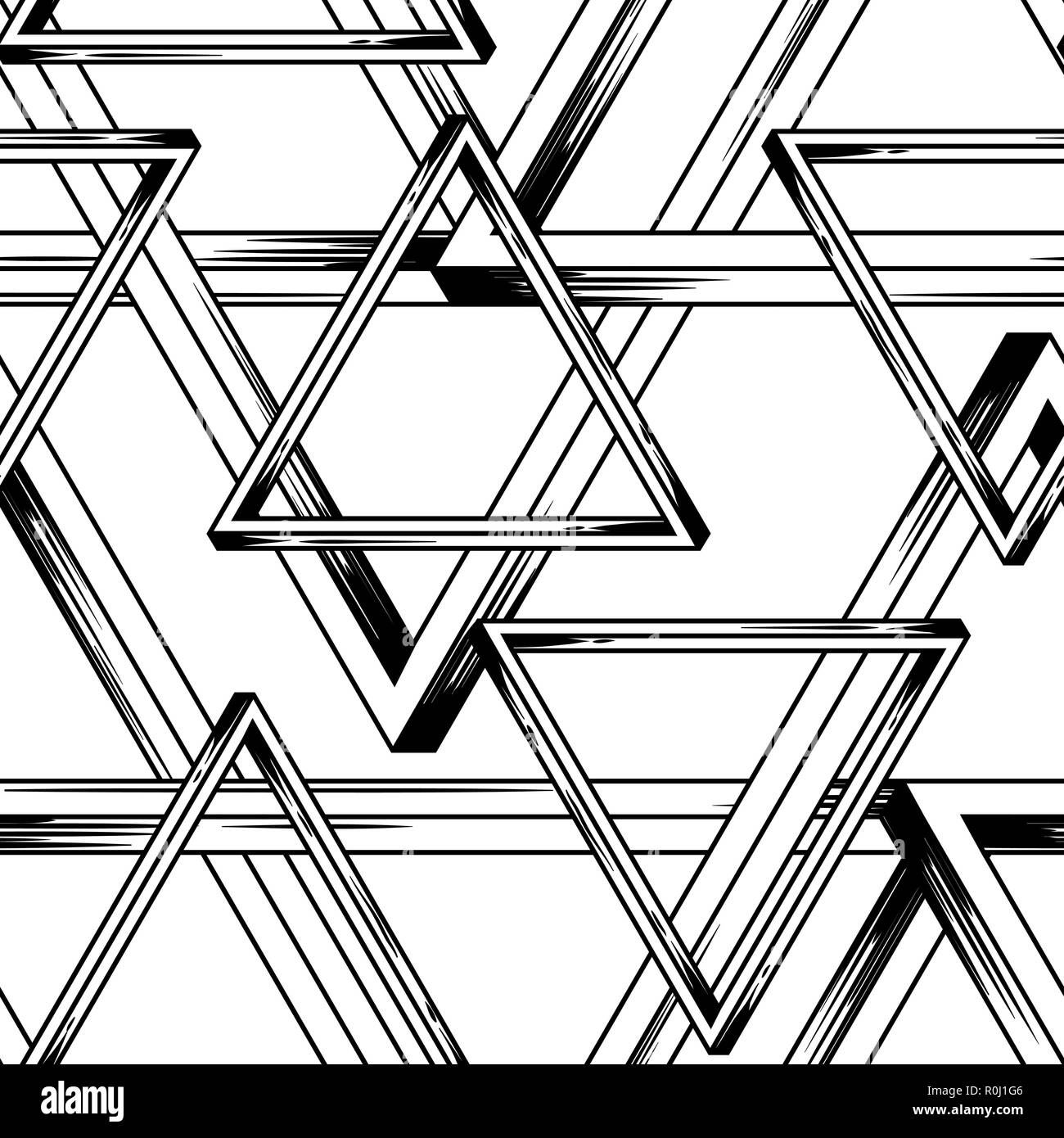 Impossibile triangoli infinita seamless pattern. Illustrazione Vettoriale
