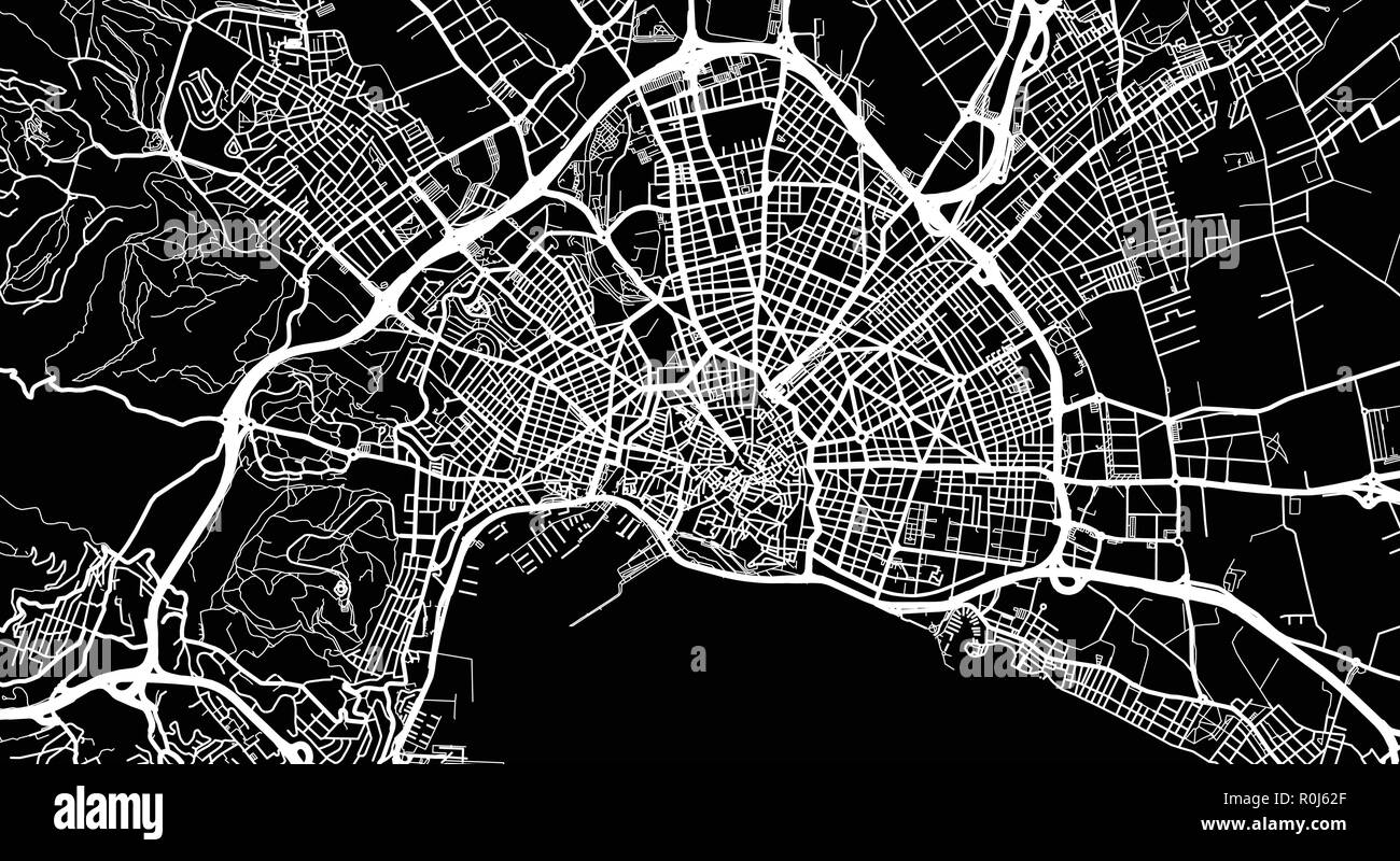 Vettore urbano mappa della città di Palma, Spagna Illustrazione Vettoriale