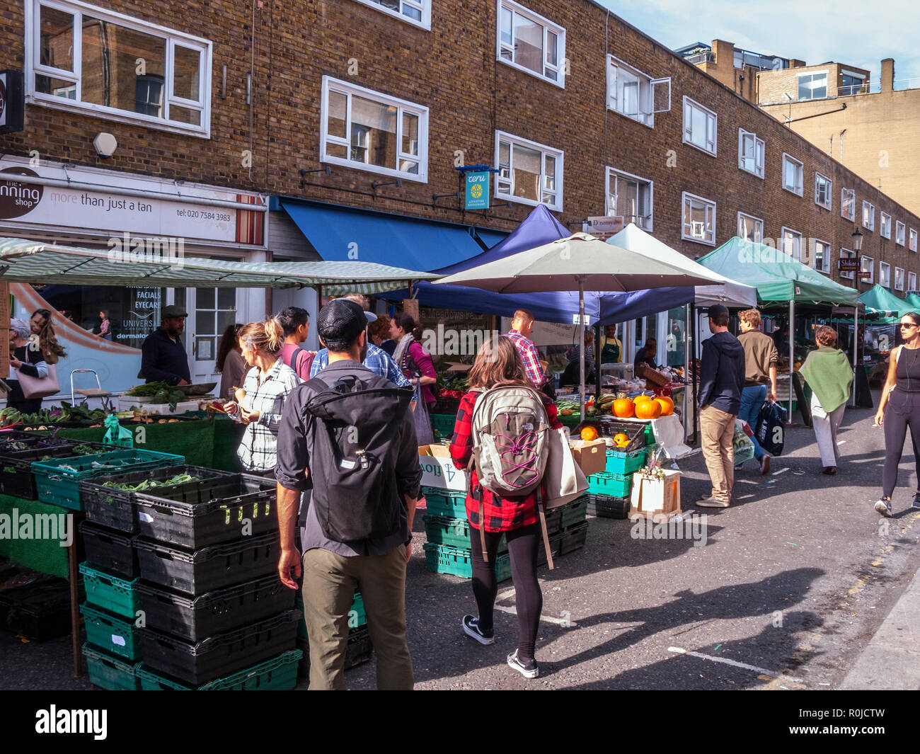 Bute Street Mercato degli Agricoltori, South Kensington, Londra Foto Stock