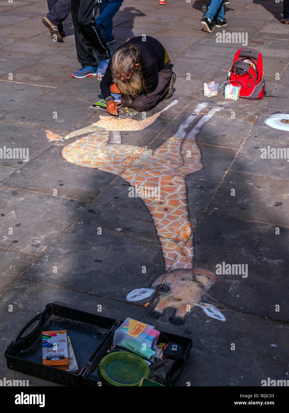 Marciapiede artista, South Kensington, Londra Foto Stock