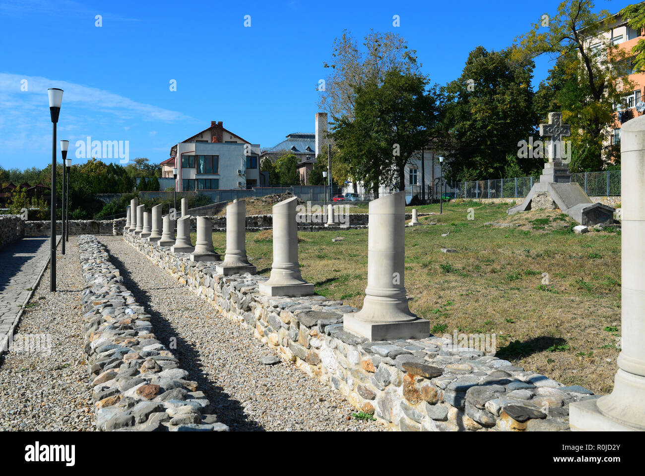Drobeta Turnu Severin city Roman Fort rovine architettura dettaglio Foto Stock
