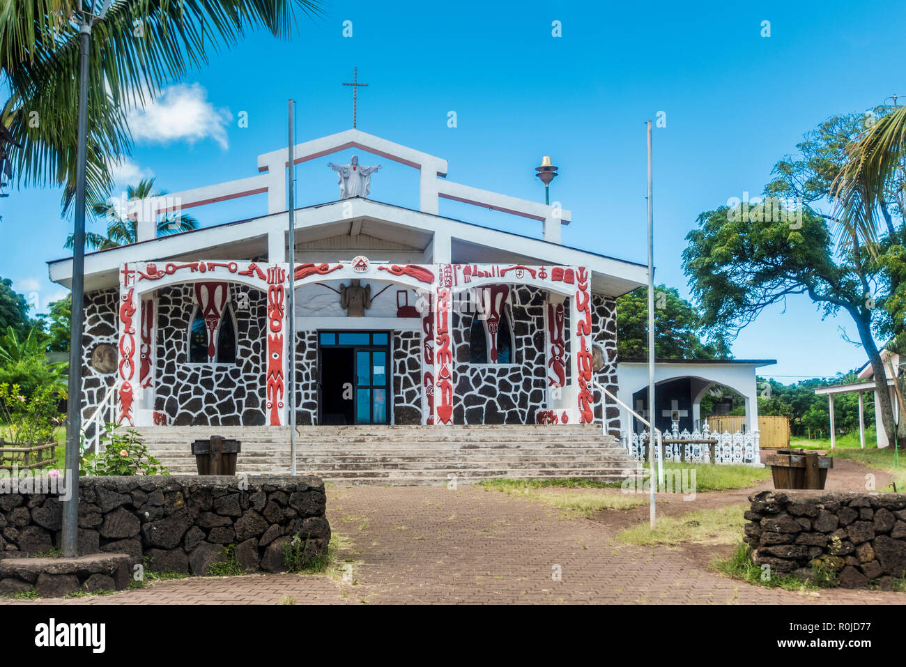 La chiesa di Hanga Roa Foto Stock