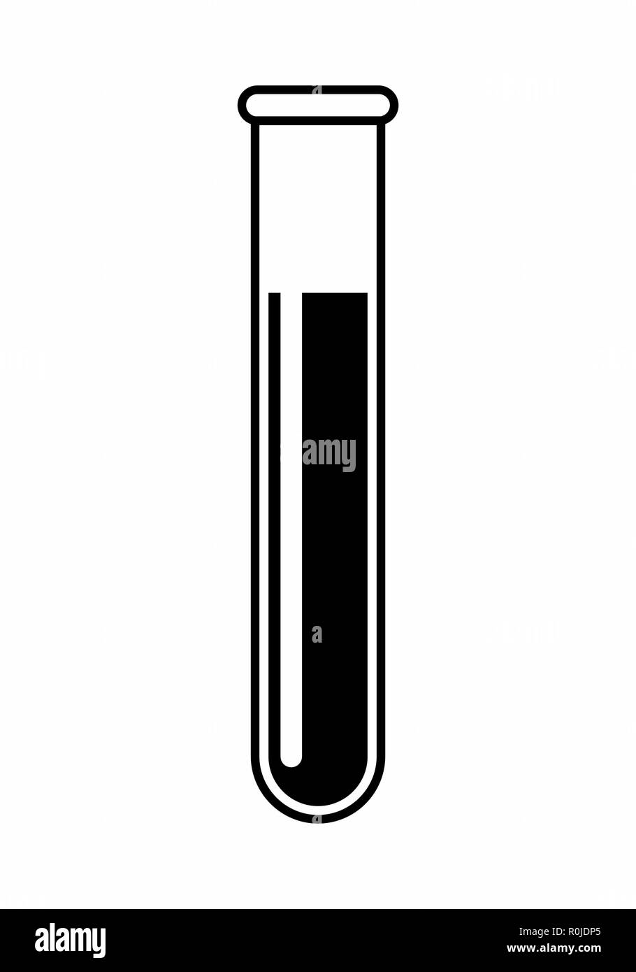 Bianco e nero illustrazione di un pallone da laboratorio Illustrazione Vettoriale
