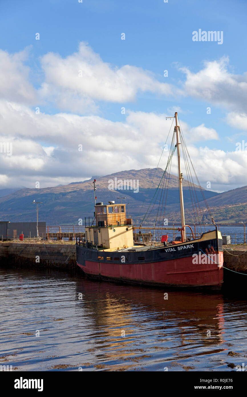 Scintilla vitale, barca, Inverary, Argyll and Bute, Scotland, Regno Unito Foto Stock
