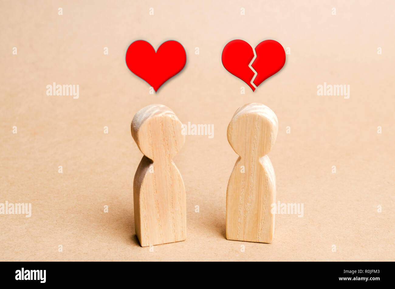 All'amore non corrisposto. Il rifiuto del riconoscimento nell'amore. Rifiuto di relazioni industriali, a rompere le relazioni. Cuore spezzato. Rapporto complicato, primo amore, quarr Foto Stock