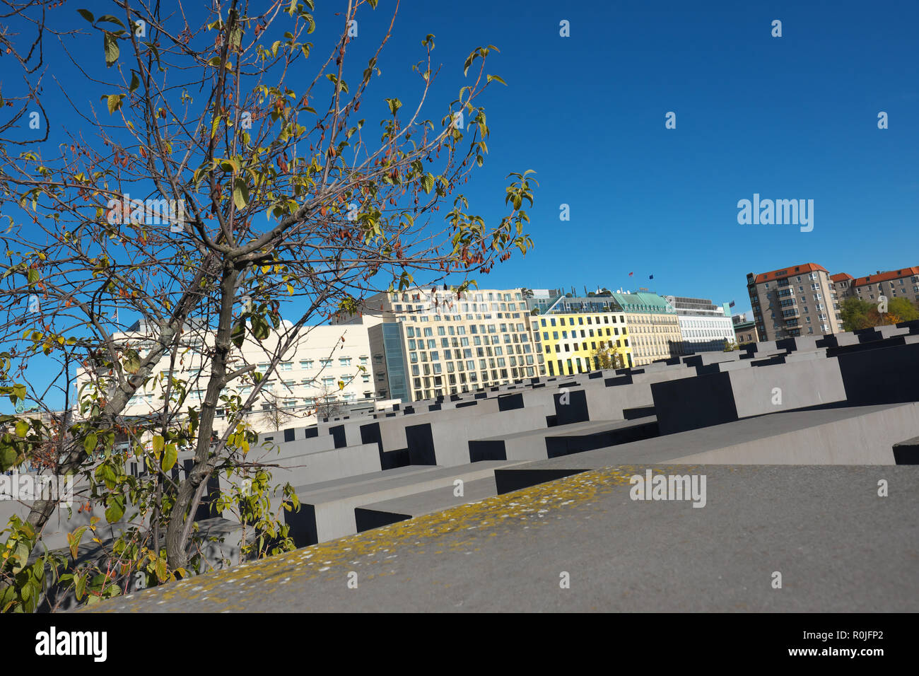 Berlino Germania il memoriale della assassinato ebrei di Europa in autunno 2018 Foto Stock