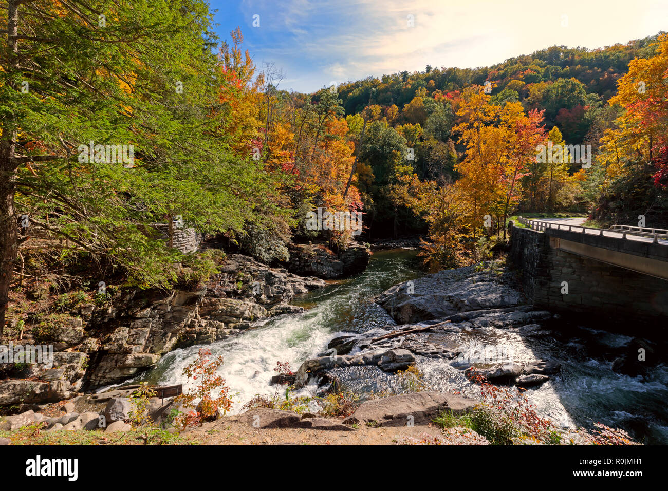 I lavelli, Little River Road, Smoky Mountains National Park Foto Stock