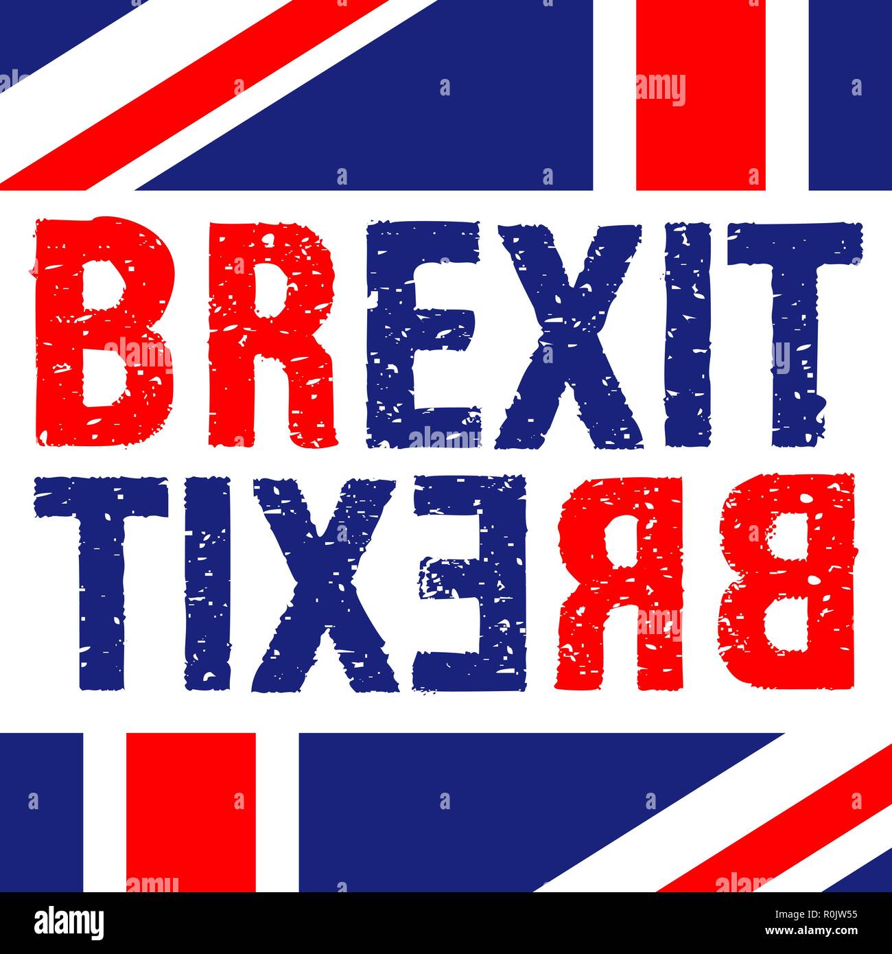 Testo Brexit isolato. Regno Unito uscire dall'Europa immagine relativa. Brexit denominato processo politico. Referendum arte a tema Illustrazione Vettoriale