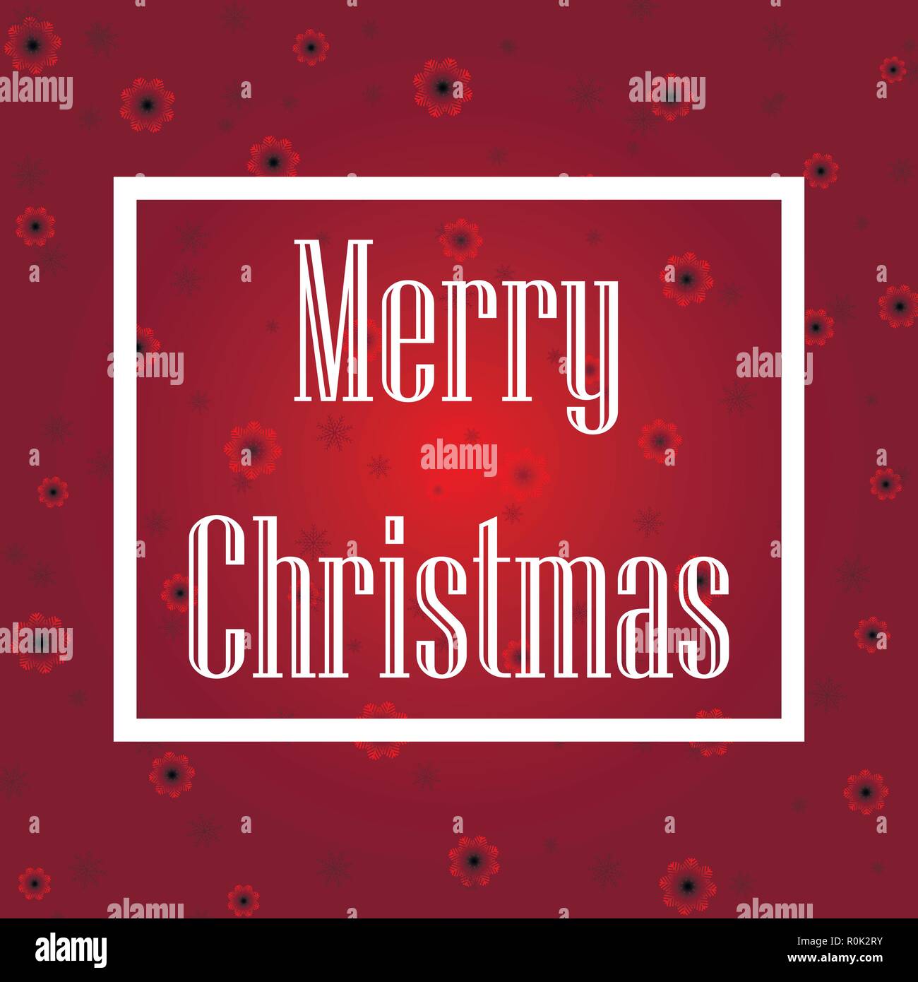 Natale e Anno Nuovo su tipografici Xmas sfondo con paesaggio invernale con i fiocchi di neve. Merry Christmas card. Illustrazione Vettoriale Illustrazione Vettoriale