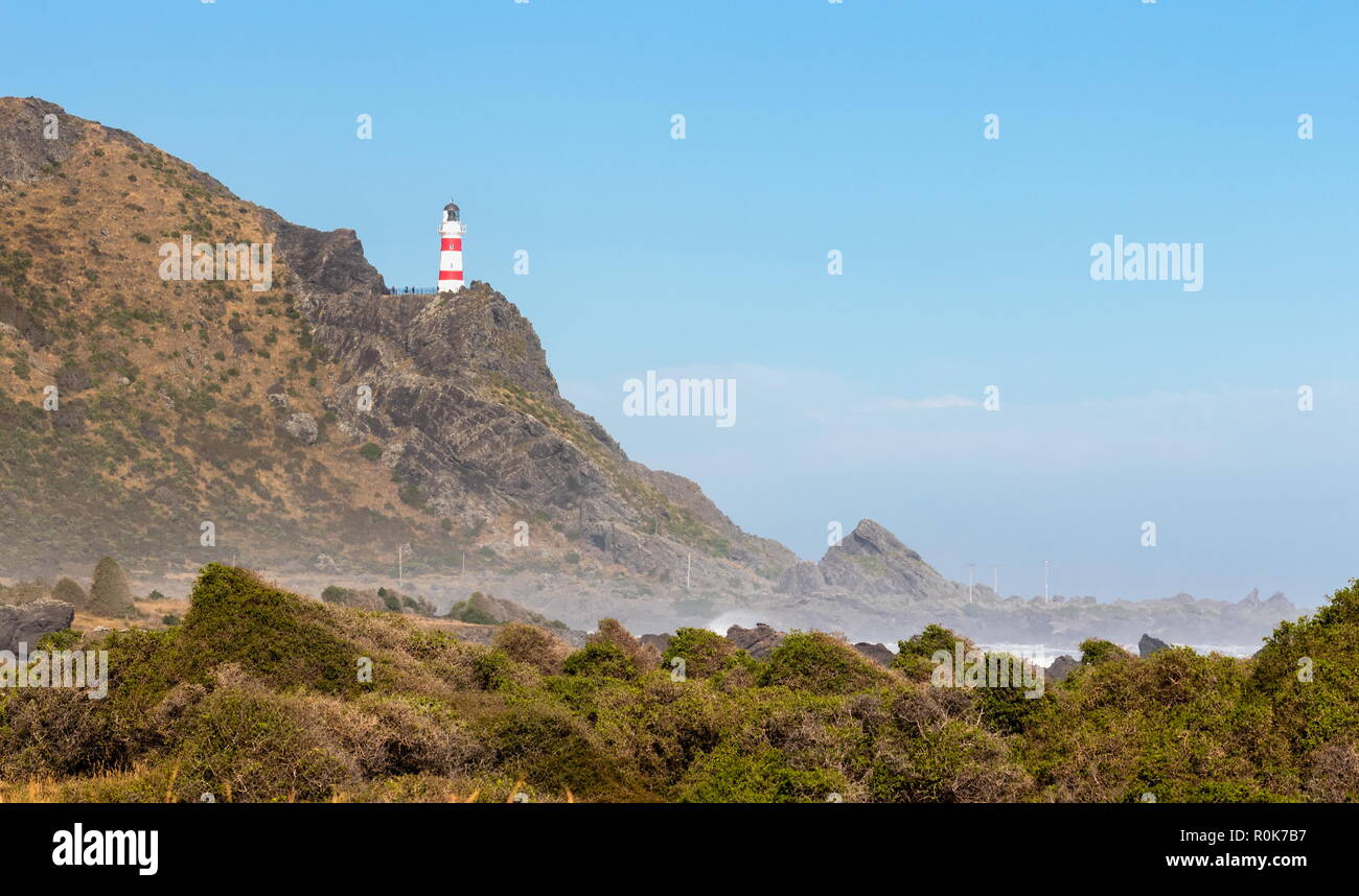 Cape Palliser faro, Nuova Zelanda Foto Stock