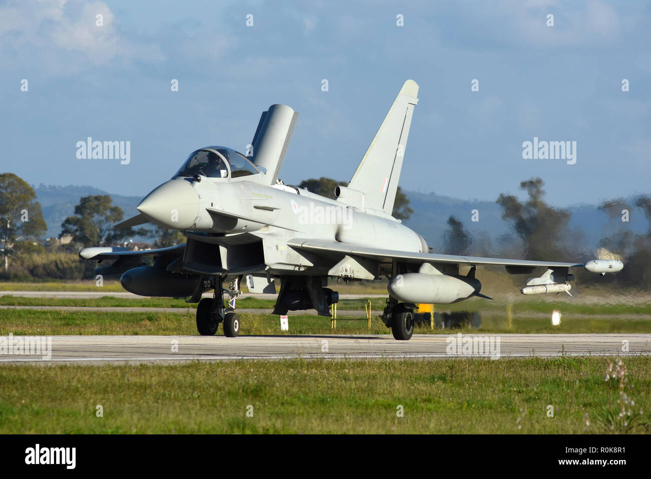 Royal Air Force Typhoon FGR4 rullaggio. Foto Stock