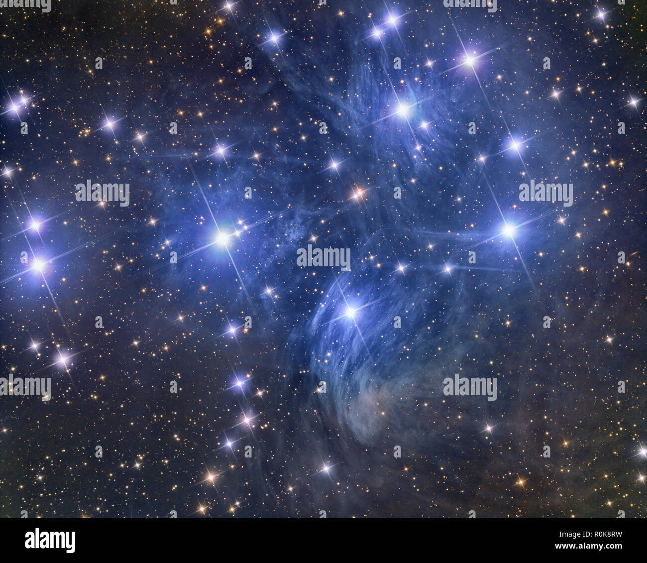 Pleiadi Star Cluster Foto Stock