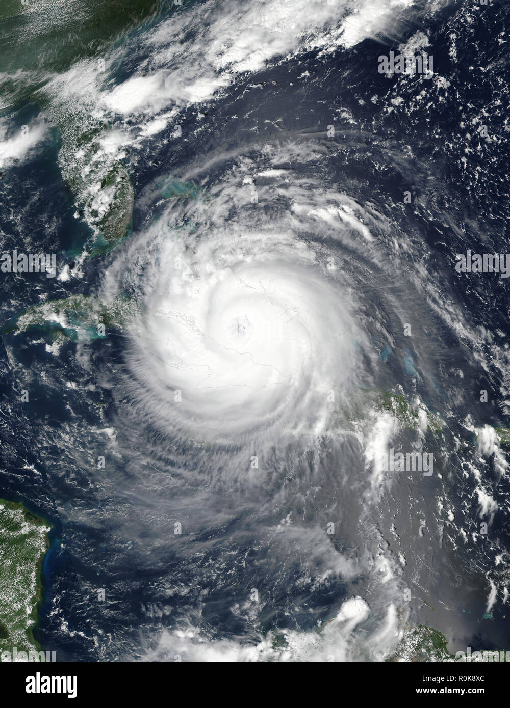 Uragano Irma oltre alle Bahamas e Cuba. Foto Stock