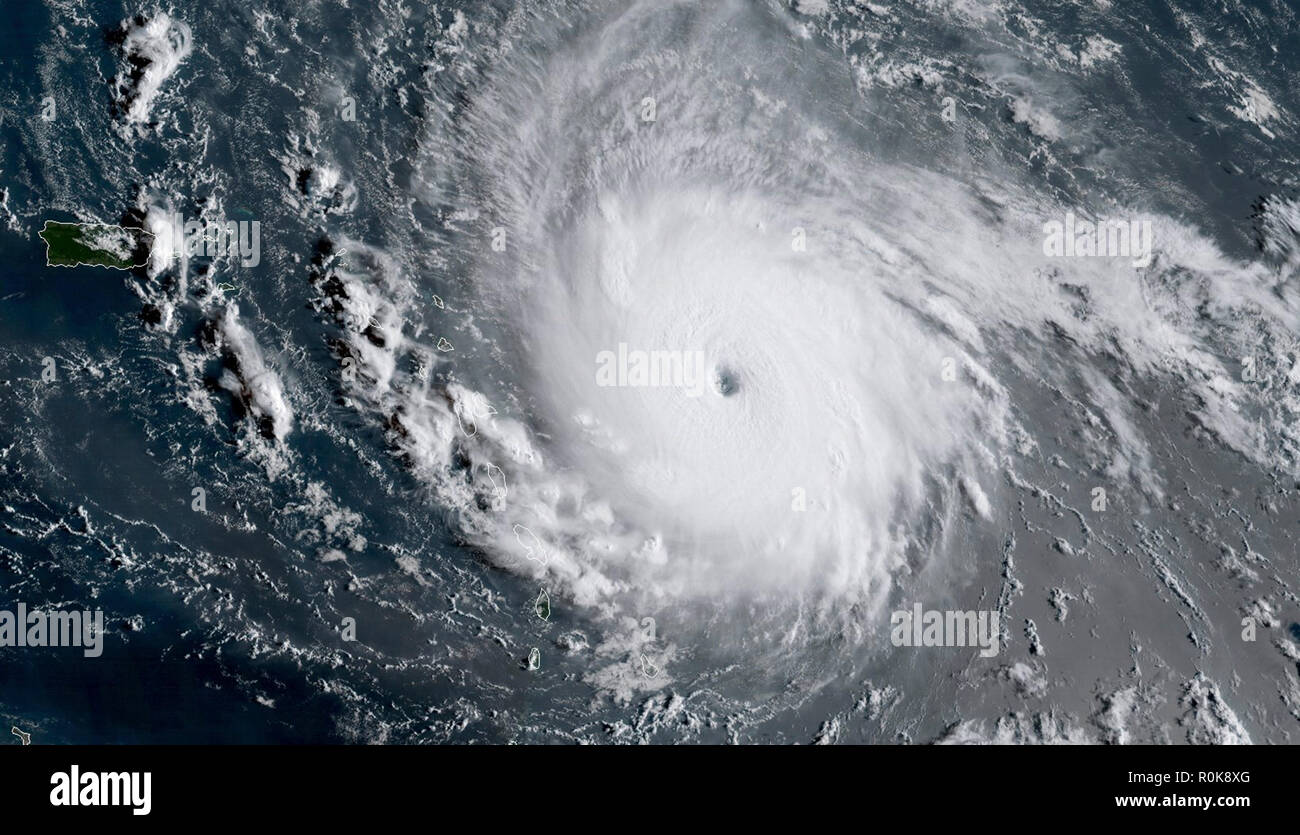 Uragano Irma sopra le Isole Sottovento. Foto Stock