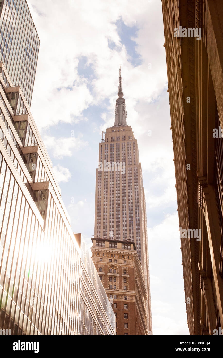 Empire state Building, W33rd Street, New York City, Stati Uniti d'America. Foto Stock