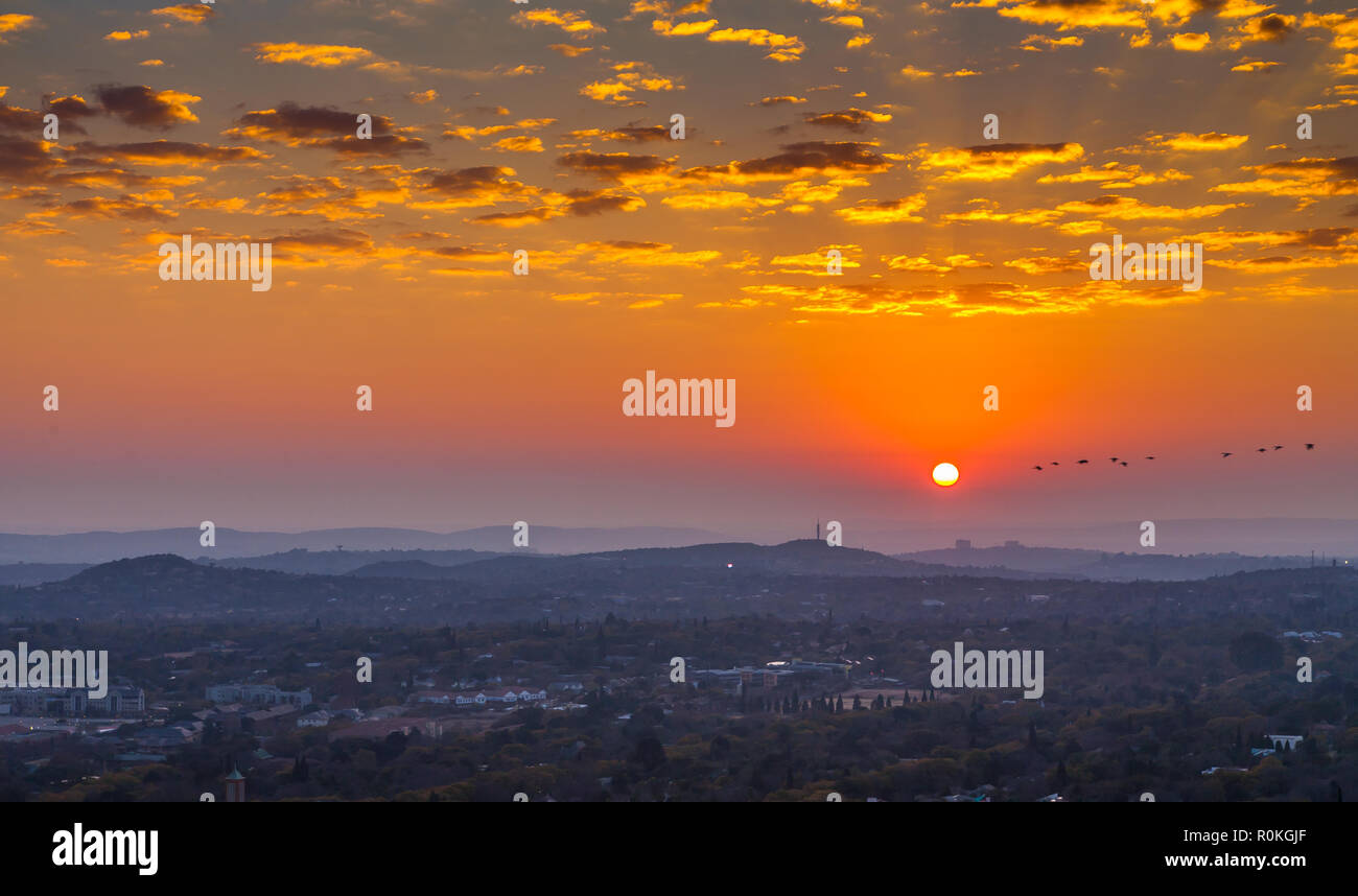 Affacciato su Pretoria dal Klapperkop fort, Pretoria, Sud Africa Foto Stock