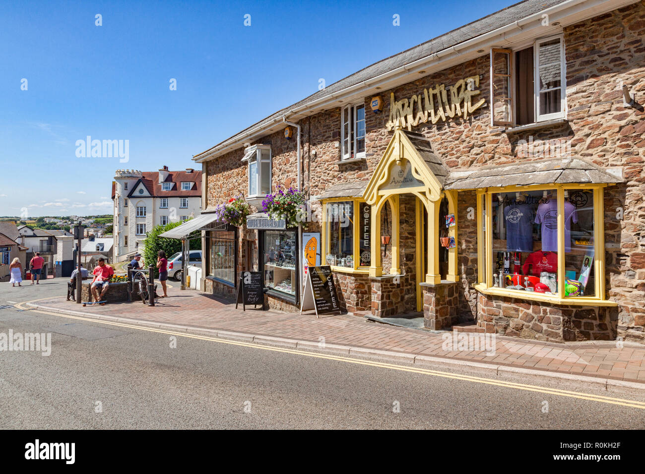 7 Luglio 2018: Bude, Cornwall, Regno Unito - Airculture in Belle vista. Foto Stock