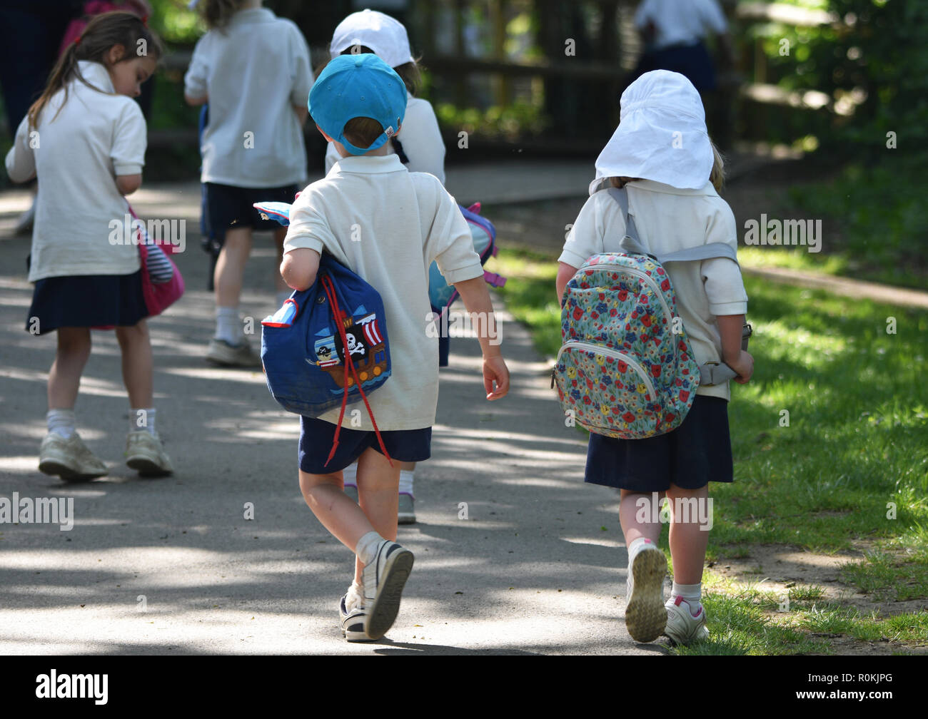 A scuola i bambini su un field trip Foto Stock