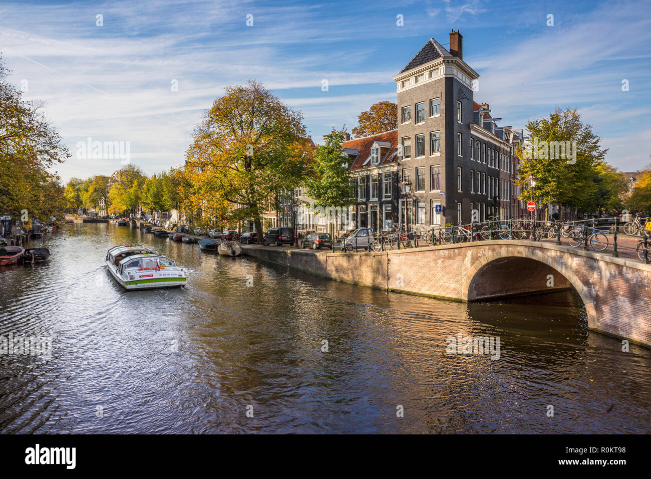 Amsterdam su annulla, canal cruise Foto Stock