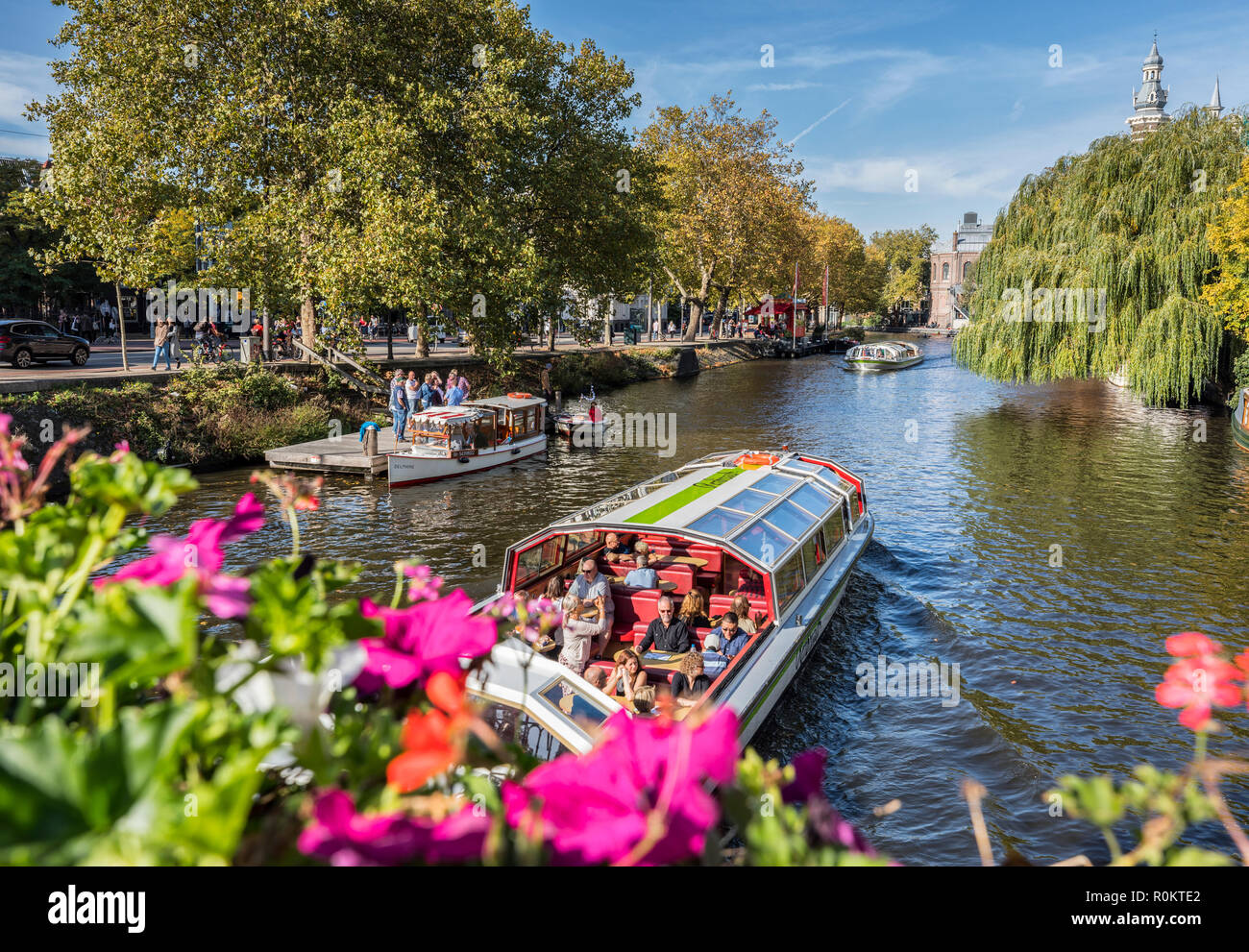 Amsterdam canal cruise Foto Stock