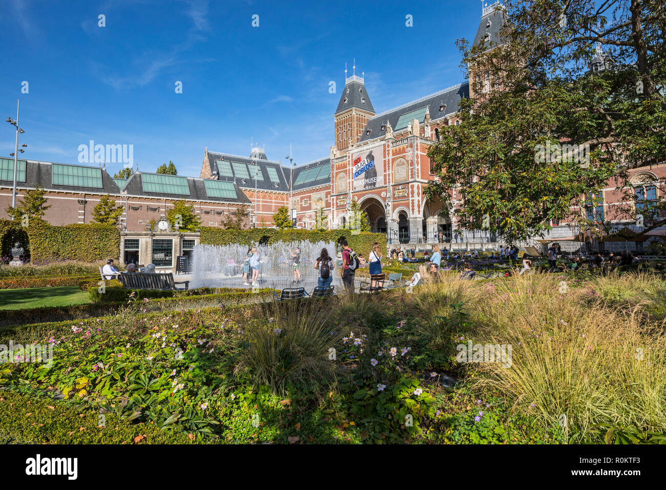 Rijksmuseum Amsterdam garden Foto Stock