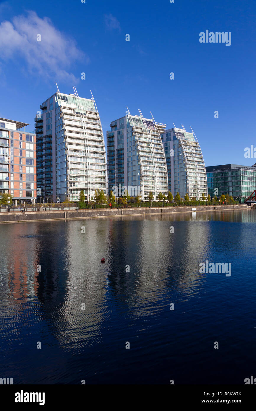 Appartamenti Residenziali a Salford Quays, Manchester Foto Stock