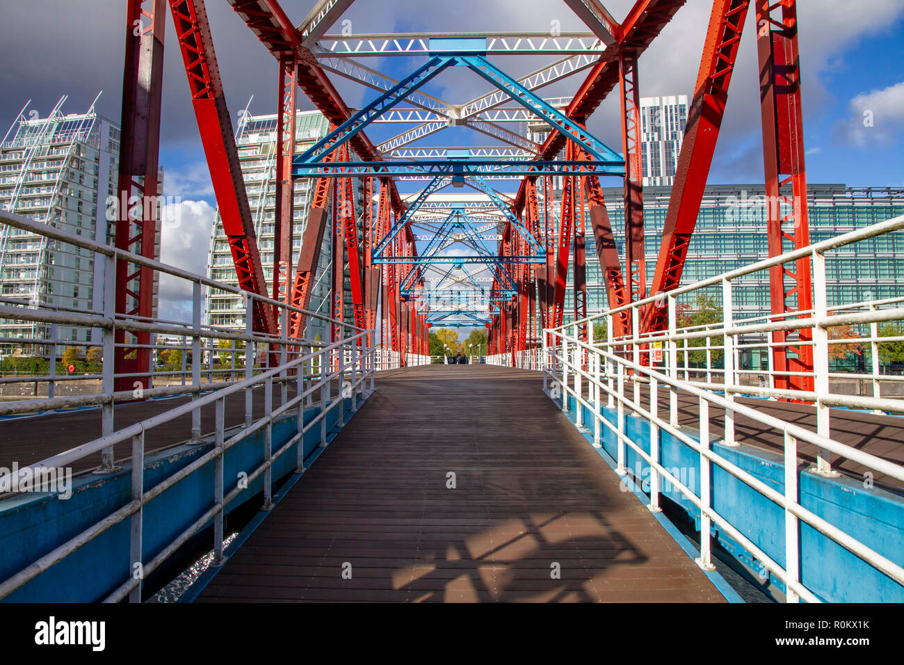 Ponte di Detroit, Salford Quays, Manchester. Foto Stock