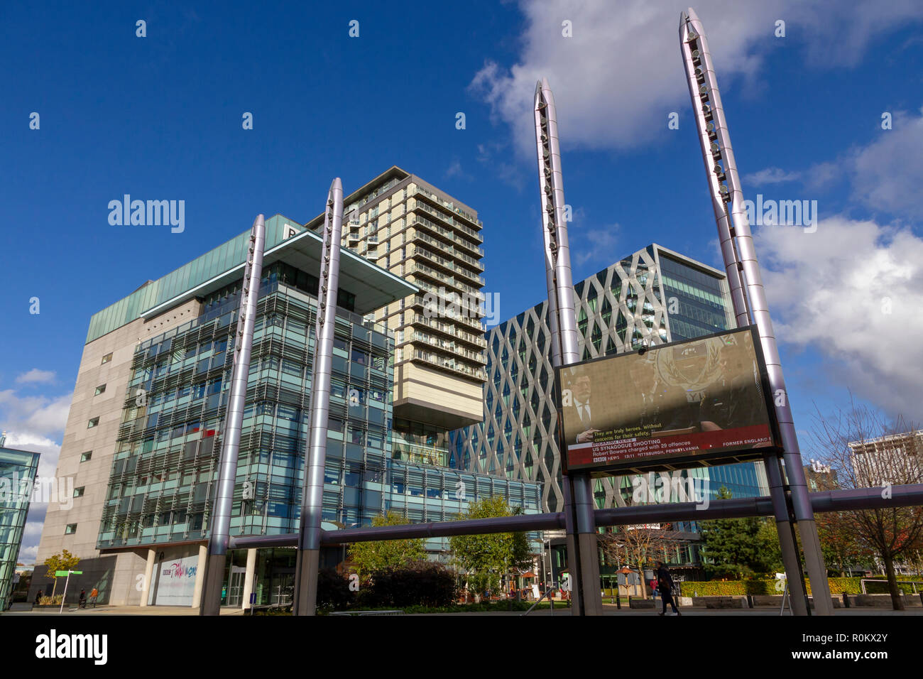 MediaCityUK edifici in Salford Quays, Manchester, Inghilterra. Foto Stock