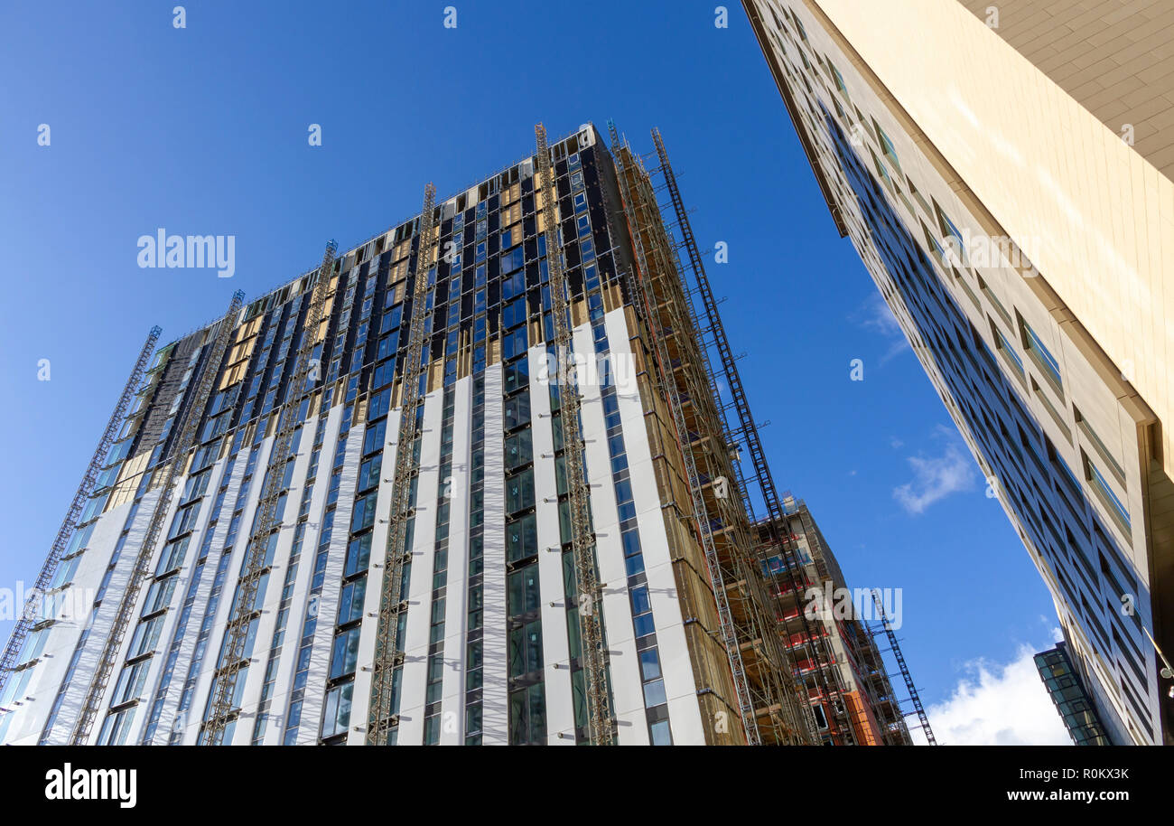 Edificio di nuova costruzione a MediaCityUK, Salford Quays, Manchester Foto Stock