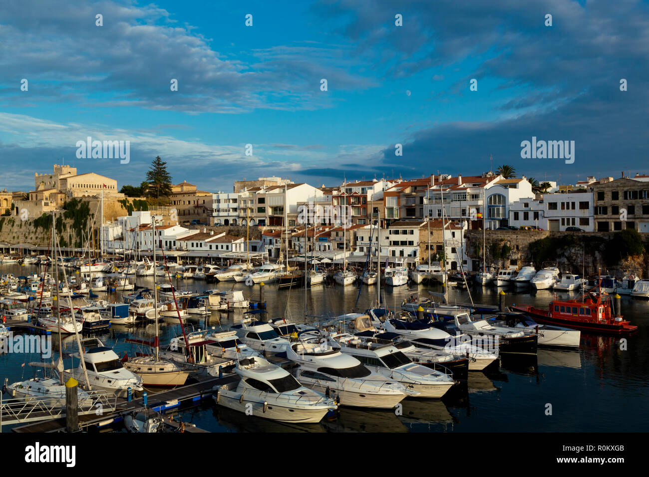 Porto tradizionale di Ciutadella de Menorca. Foto Stock