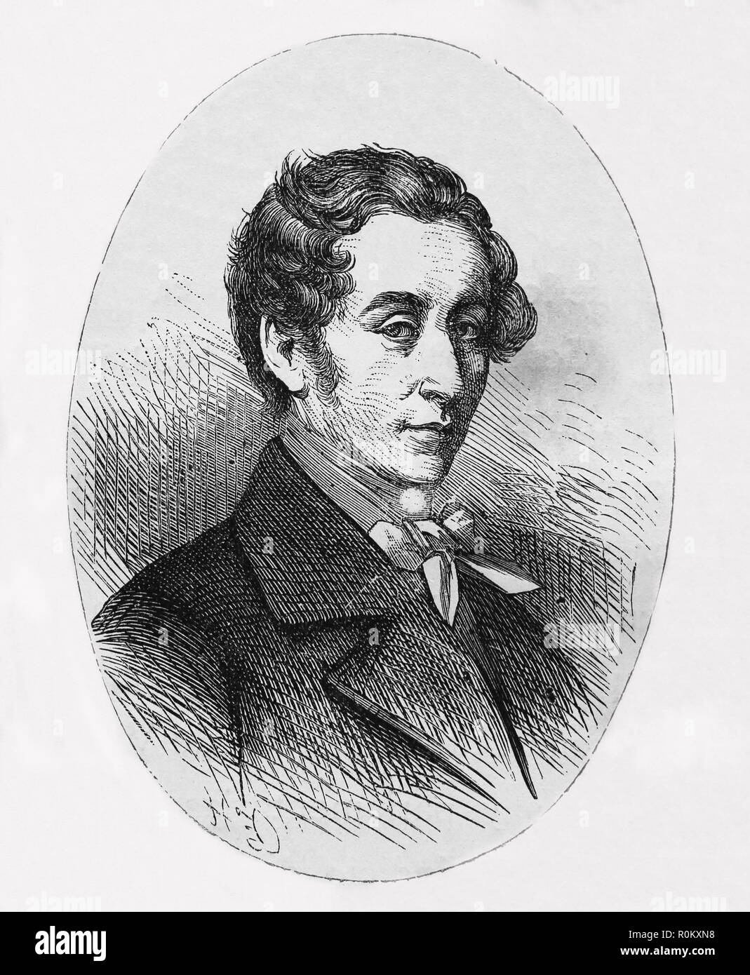 Carl Maria von Weber (1786-1826). Compositore tedesco, conduttore, pianista. Età romantica. Incisione, 1882. Foto Stock