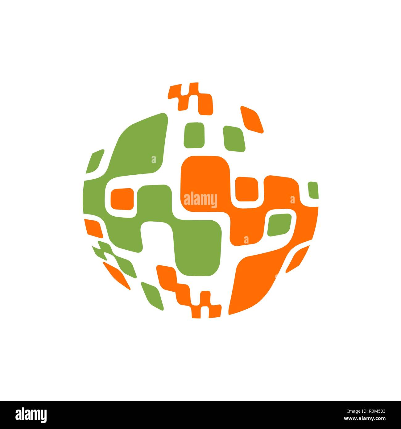 Sfera astratta molecole design. Illustrazione Vettoriale. Gruppo di atomi per il concetto di chimica Illustrazione Vettoriale