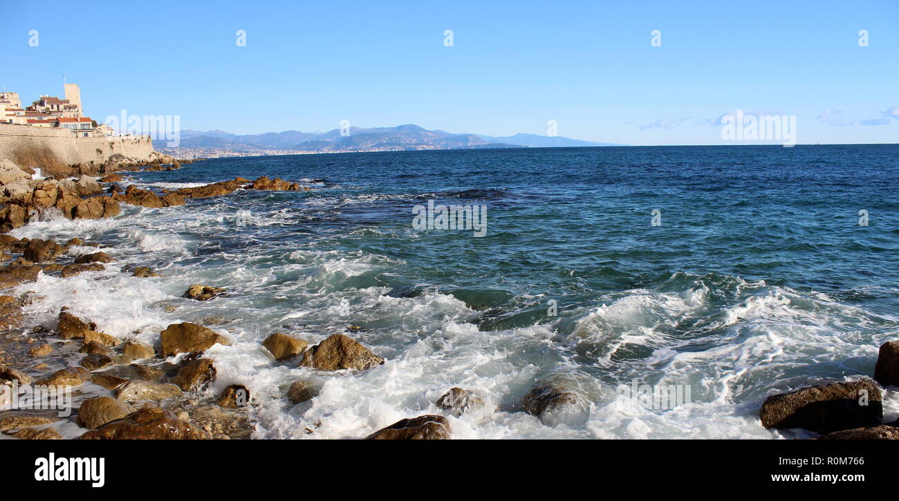 La costa di Antibes, Francia del sud Foto Stock