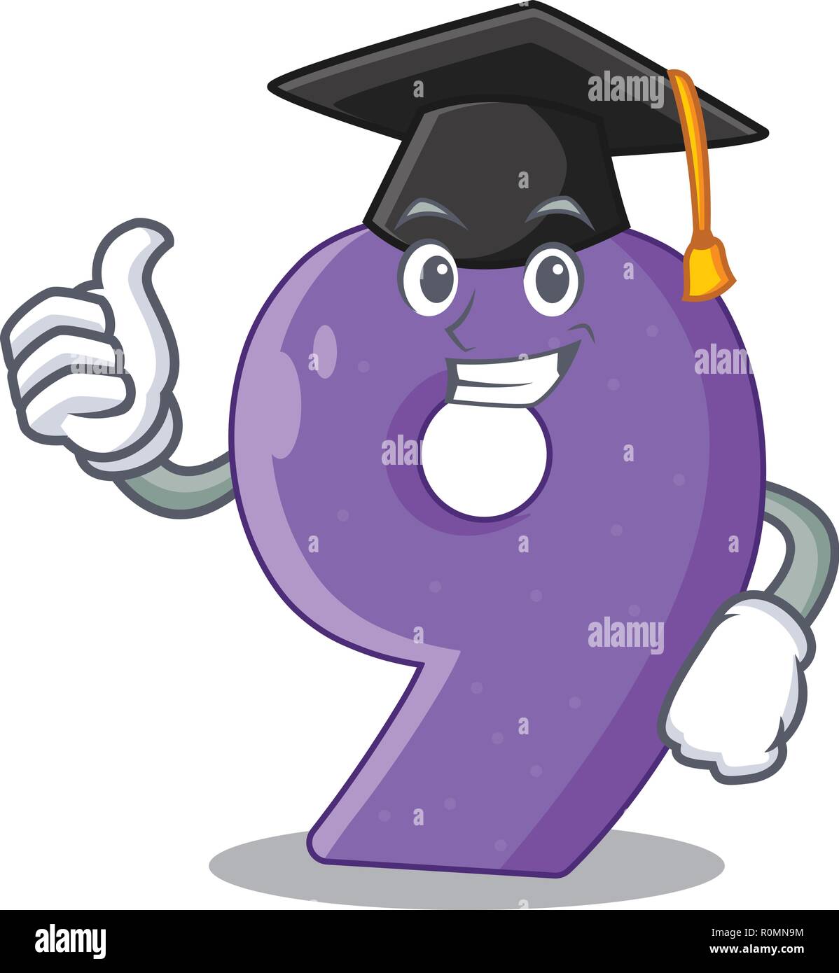 Graduazione numero nove atletica il carattere sagomato Illustrazione Vettoriale