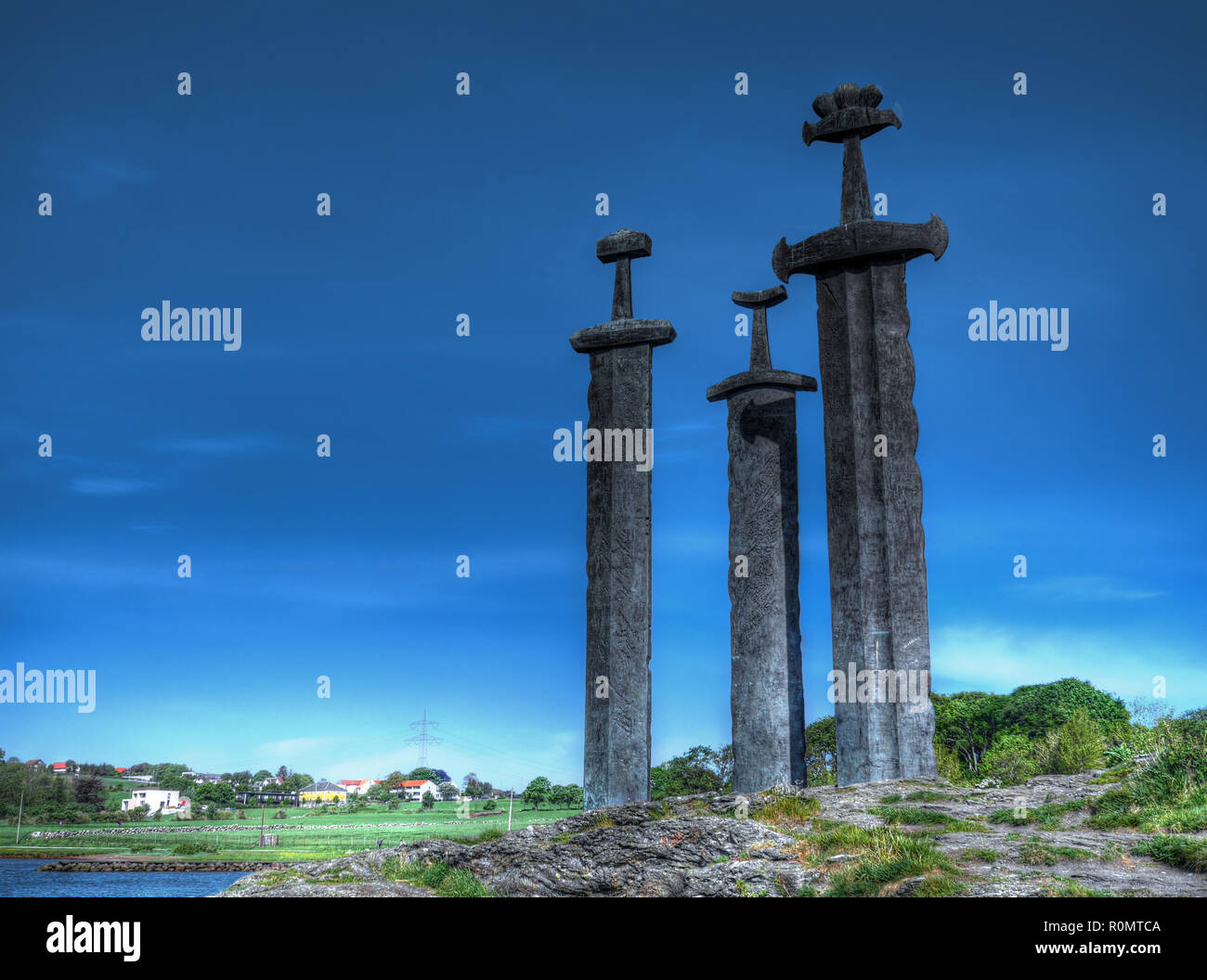 Sverd ho fjell, monumento di pace vicino a Stavanger, Norvegia Foto Stock