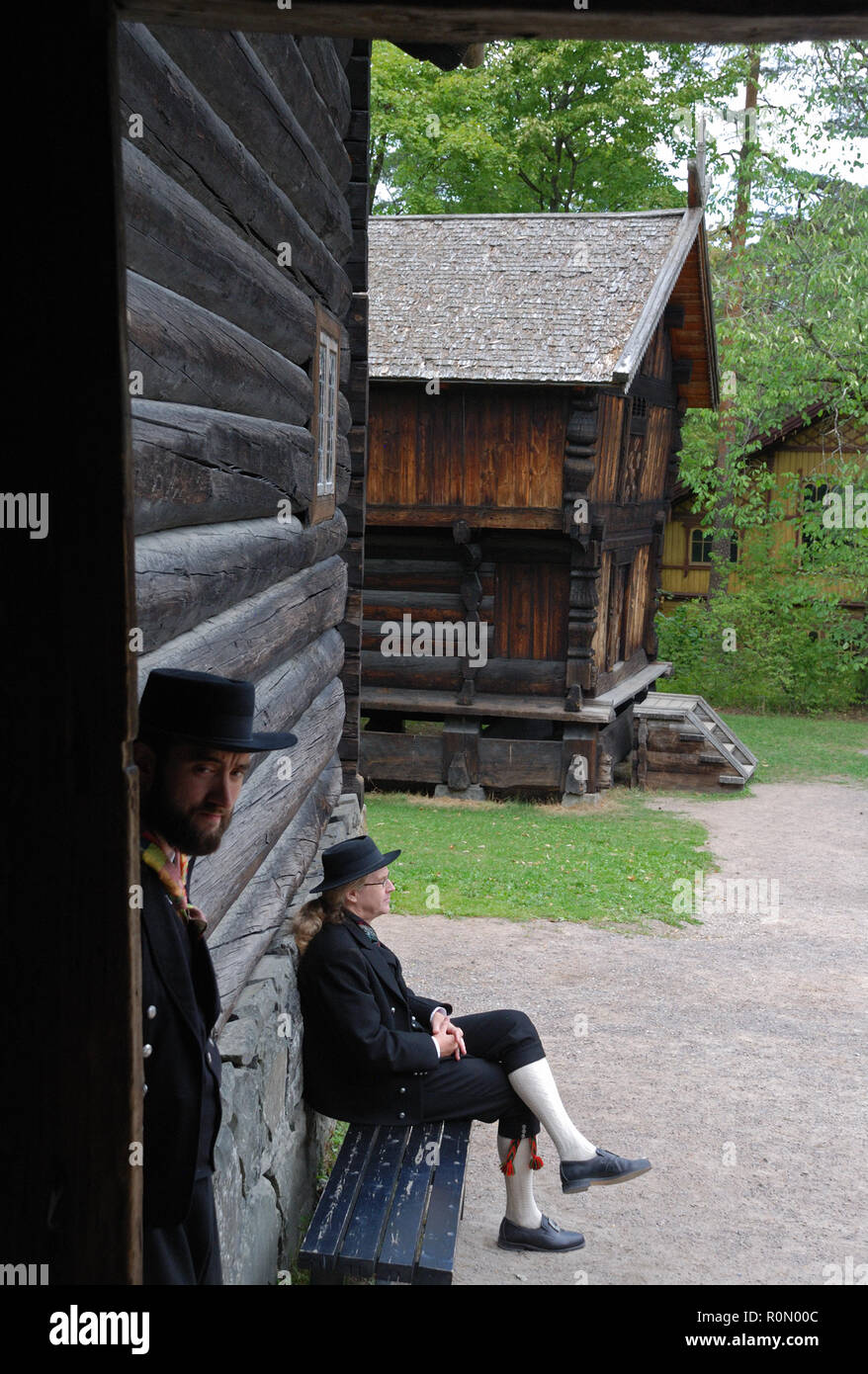 I musicisti a oslo Folk Museum Foto Stock