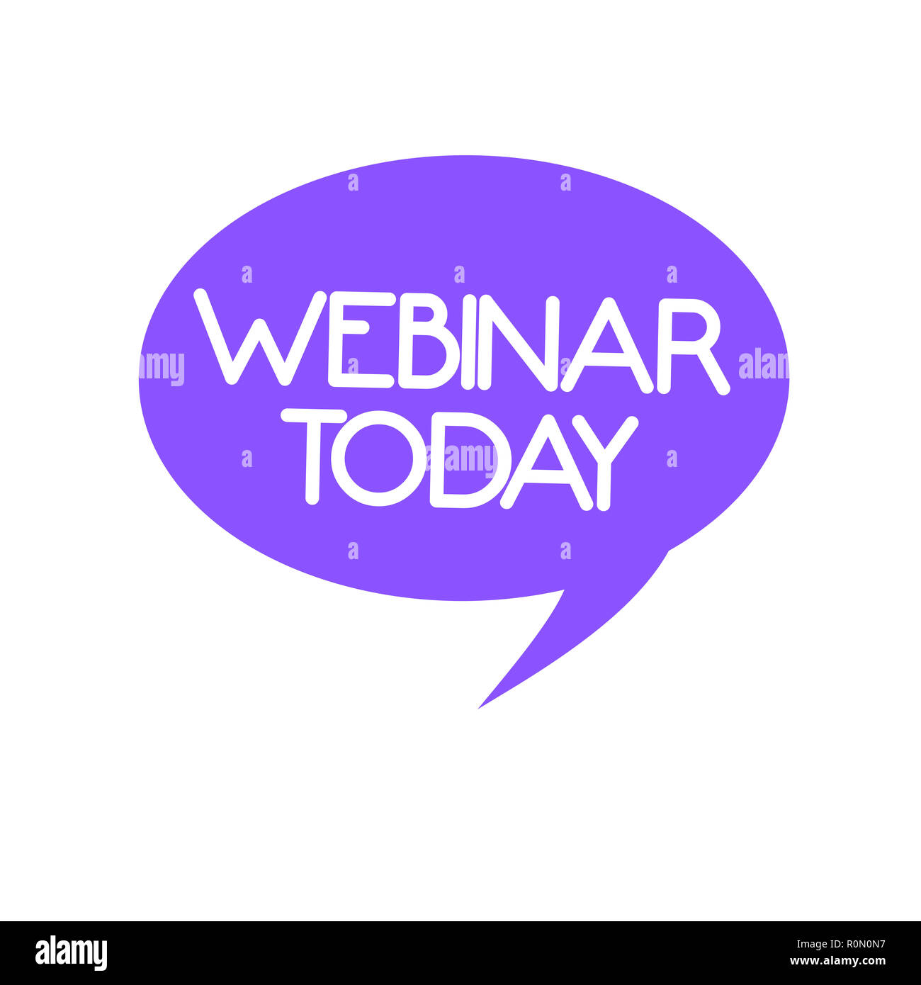 Scrittura testo Webinar oggi. Concetto significato presentazione che avviene su Internet Video conferenza. Foto Stock