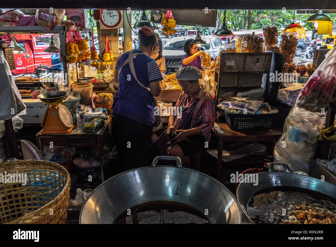 Chiang Mai mercato fornitore di prodotti alimentari Foto Stock