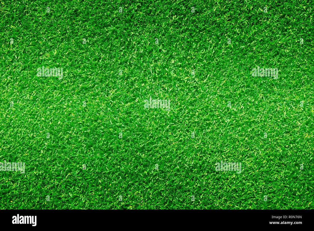 Sfondo naturale di erba verde erba piccolo campo di calcio Foto Stock