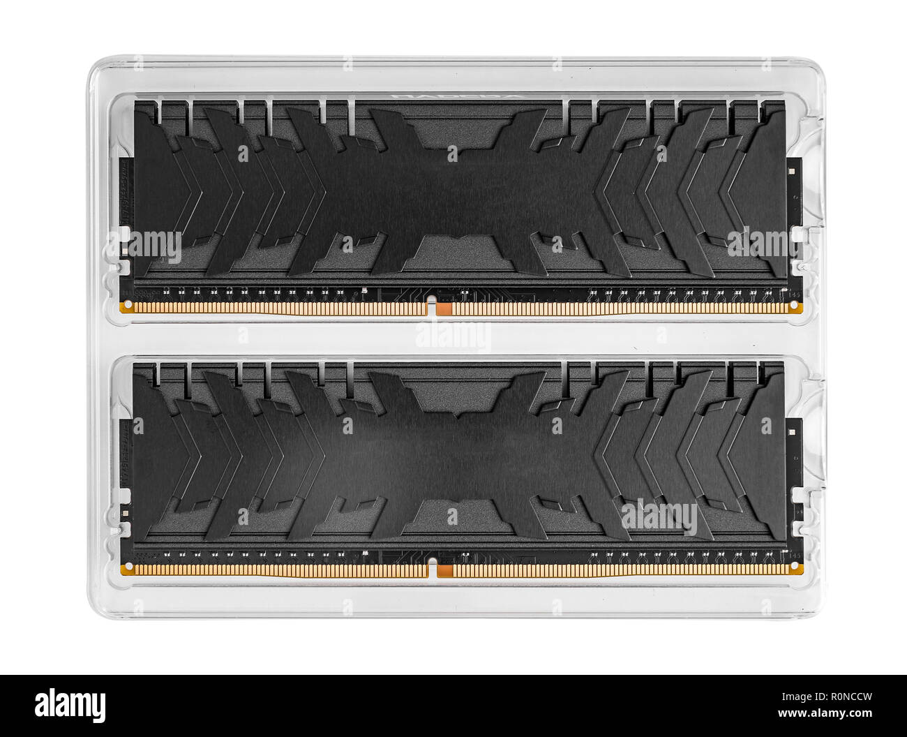 Ram DDR4 moduli di memoria isolate su uno sfondo bianco. Foto Stock