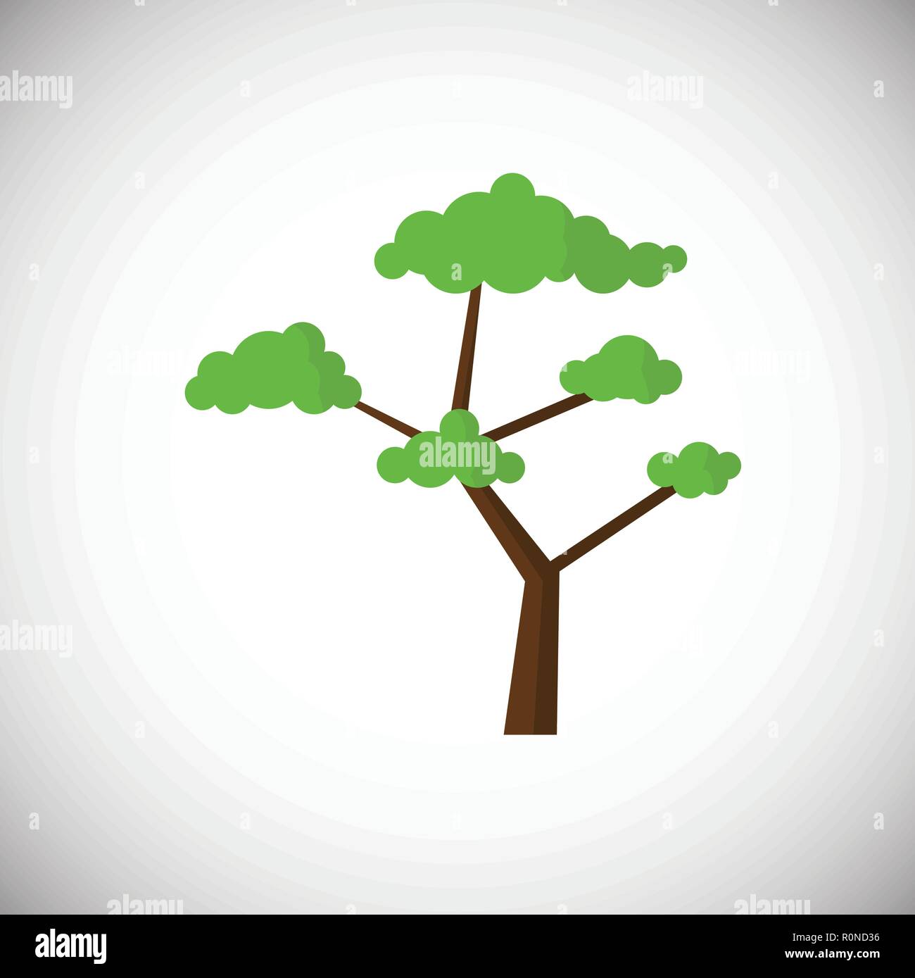 Green Flat albero su sfondo bianco Illustrazione Vettoriale